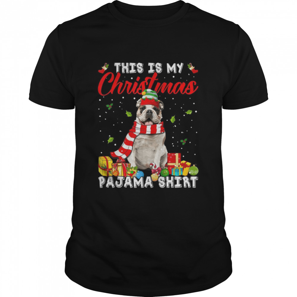 This Is My English Bulldog Dog Christmas Pajama Xmas Lights Shirt