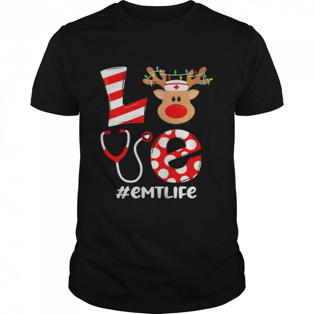 Christmas Nurse Love EMT Life Santa Reindeer Nurse Hat Elf Sweater Shirt