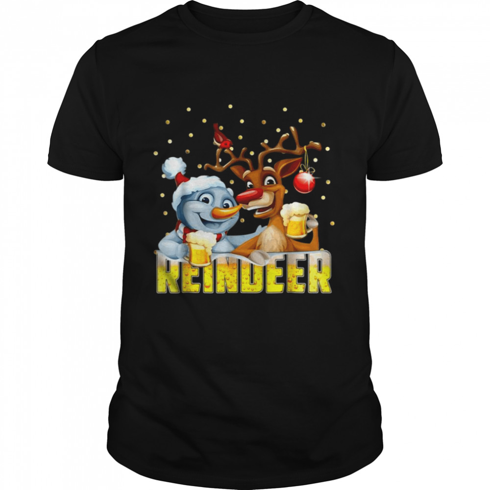 reinbeer Santa Claus Reindeer Beer Christmas Drinking Sweater Shirt