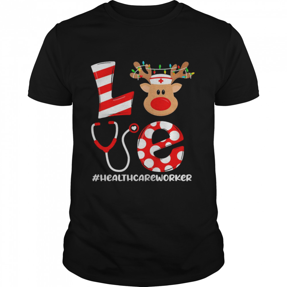 Christmas Nurse Love Healthcare Worker Santa Reindeer Nurse Hat Elf Sweater Shirt