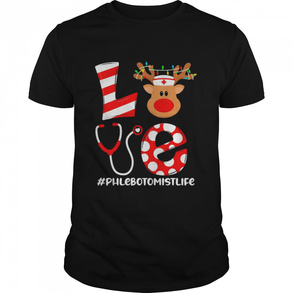 Christmas Nurse Love Phlebotomist Life Santa Reindeer Nurse Hat Elf Sweater Shirt