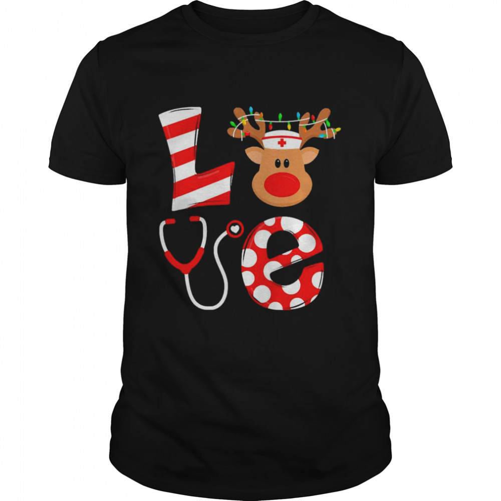 Christmas Nurse Love Santa Reindeer Nurse Hat Elf Sweater Shirt