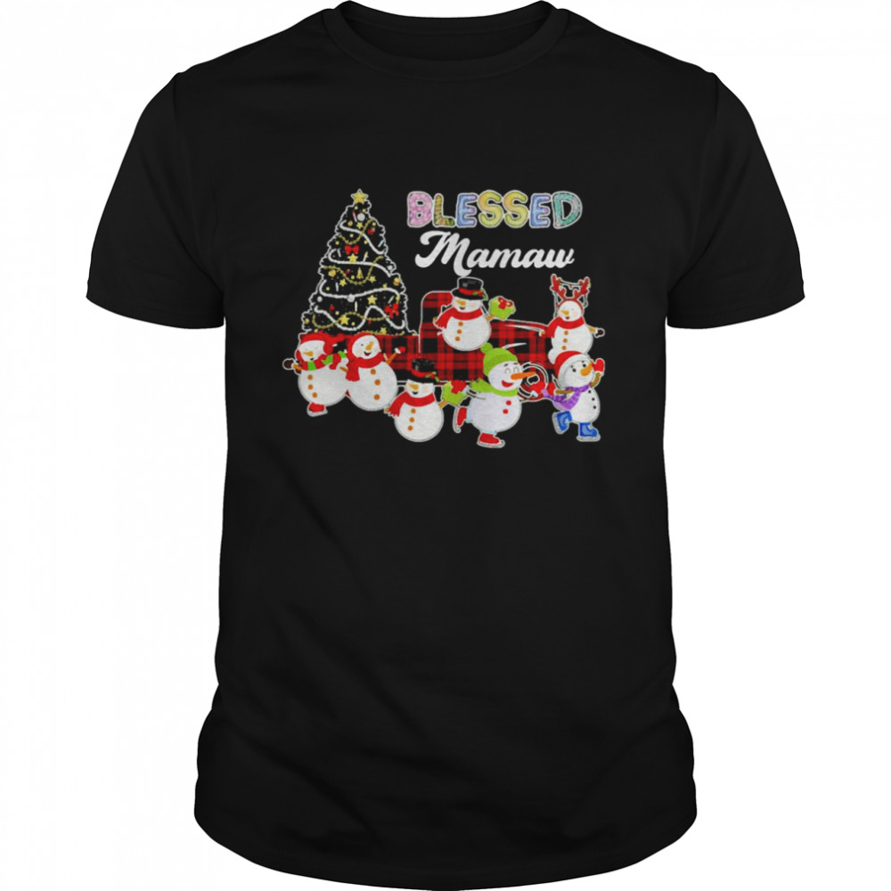 Christmas Snowman Blessed Mamaw Christmas Sweater Shirt