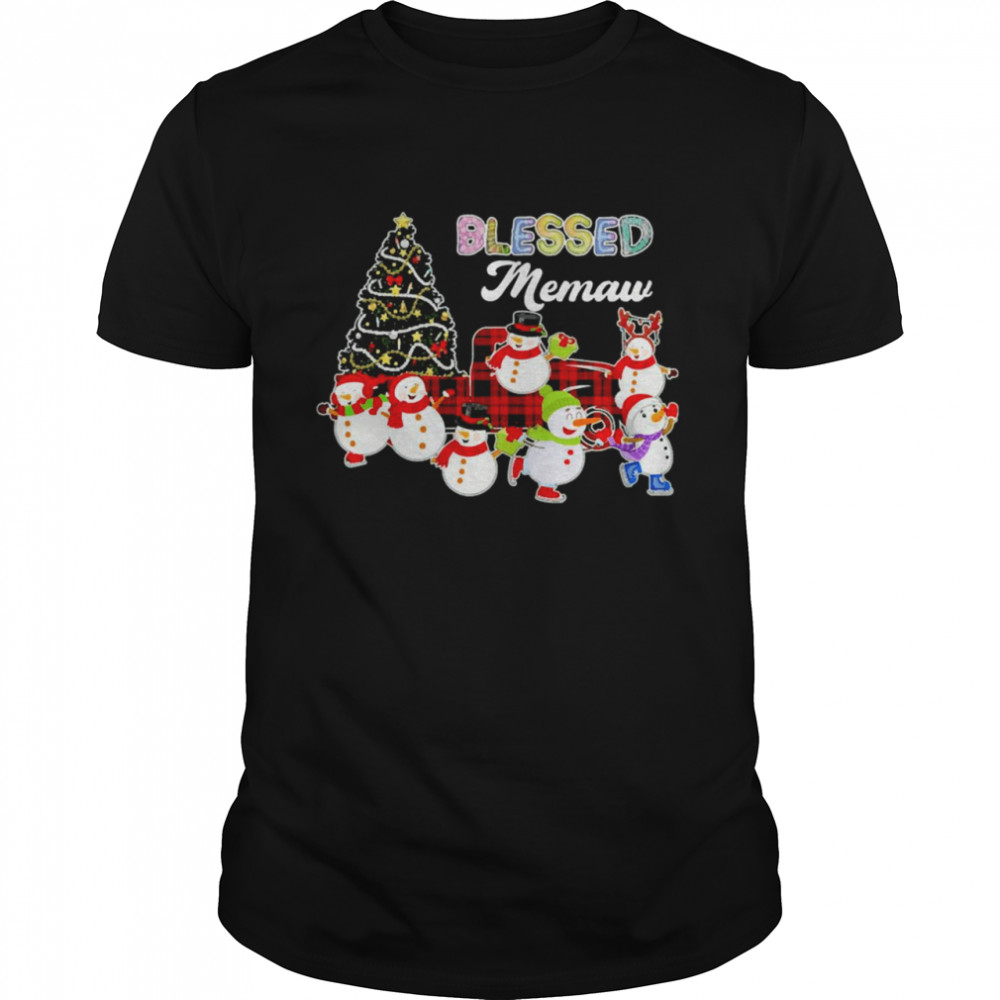 Christmas Snowman Blessed Memaw Christmas Sweater Shirt