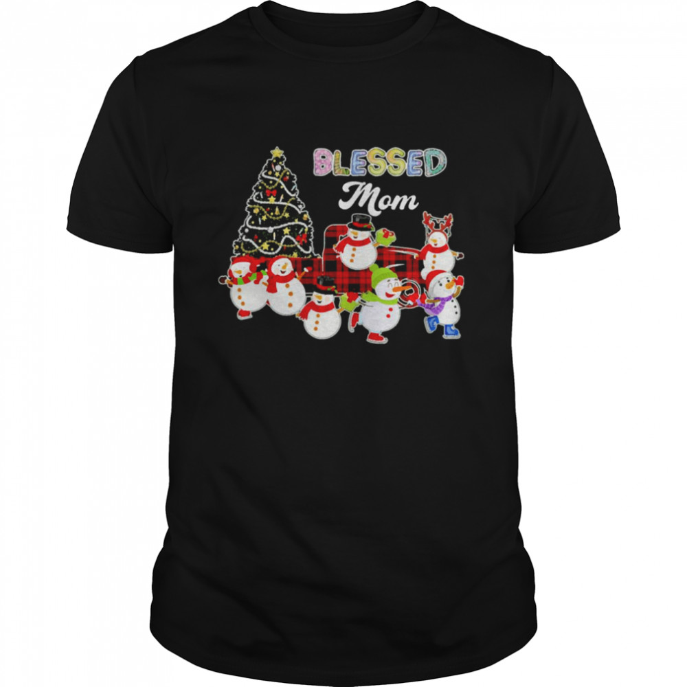 Christmas Snowman Blessed Mom Christmas Sweater Shirt