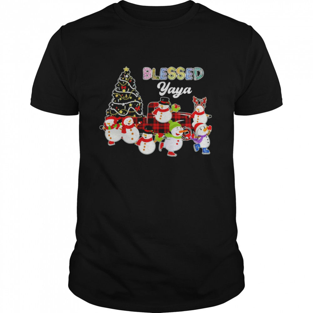 Christmas Snowman Blessed Yaya Grandma Christmas Sweater Shirt