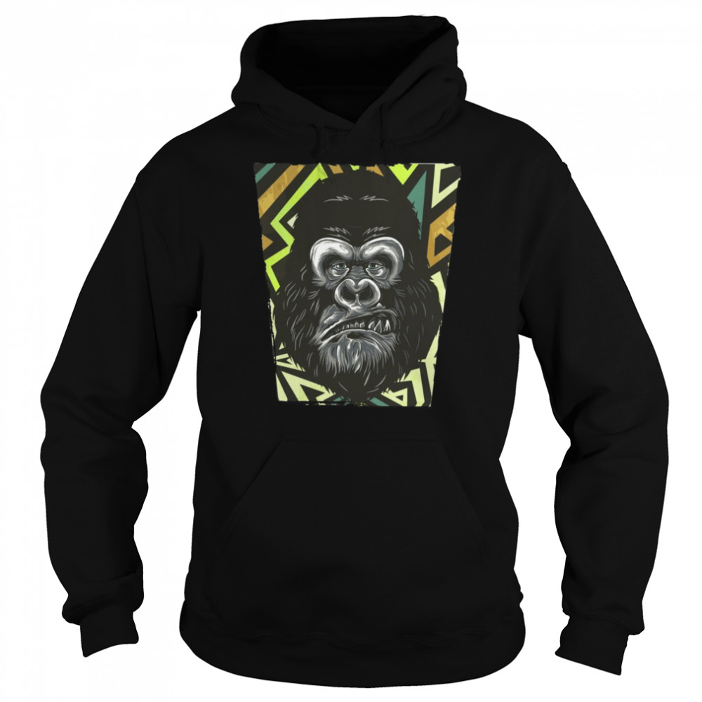 Gorilla  Tribal Ape Vintage Retro Gorillas  Unisex Hoodie