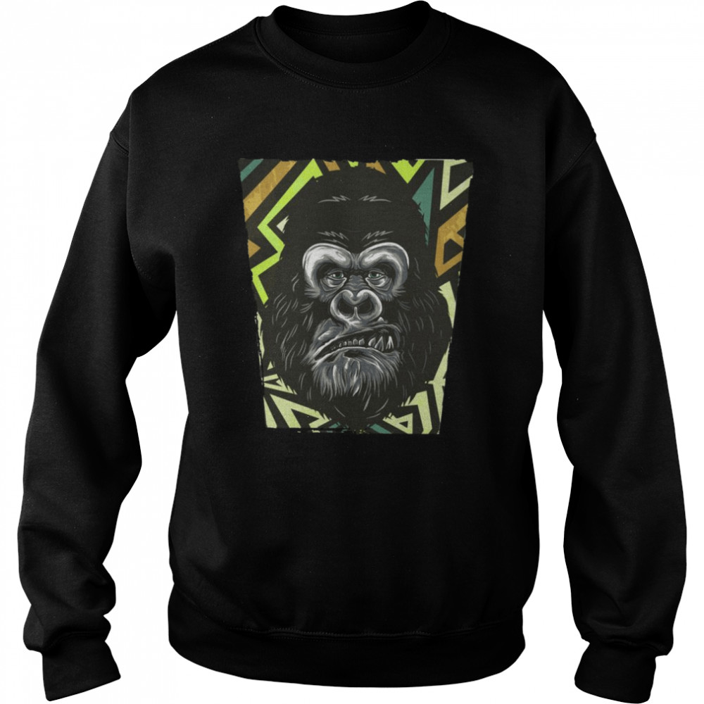 Gorilla  Tribal Ape Vintage Retro Gorillas  Unisex Sweatshirt