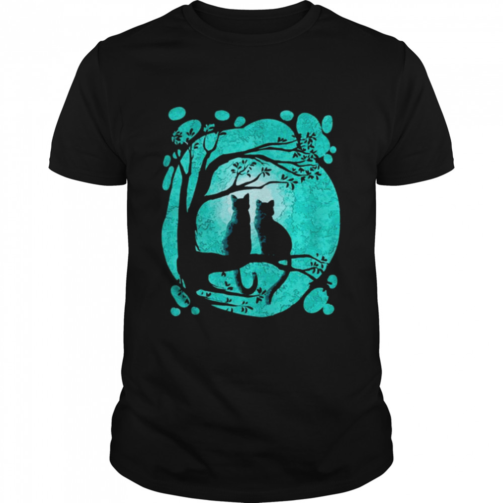 Kitten couple watch the full moon shirt