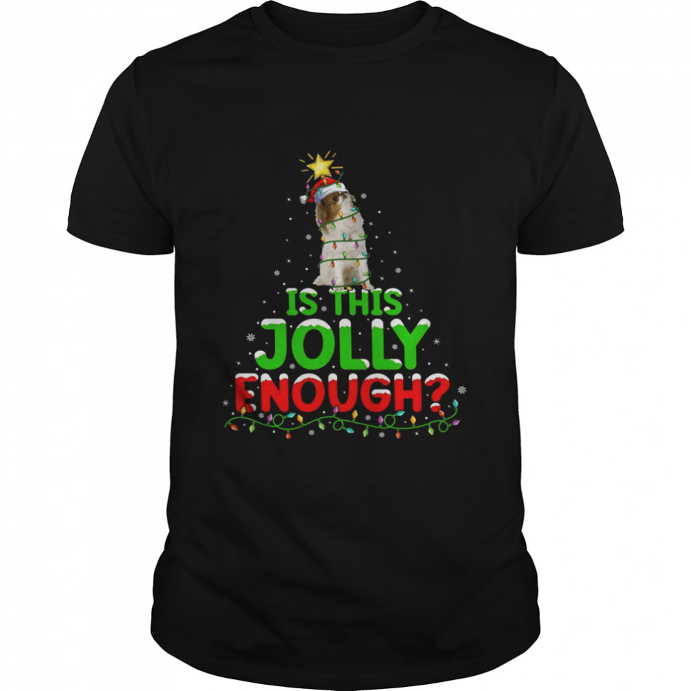 Lighting Is This Jolly Enough Japanese Chin Christmas Tree Shirt