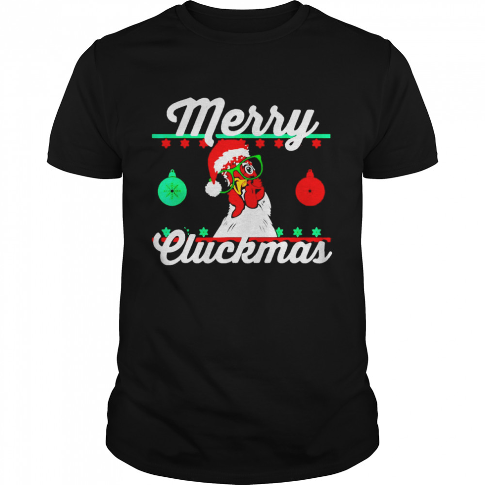 Merry Cluckmas Funny Chicken Christmas Retro Vintage shirt