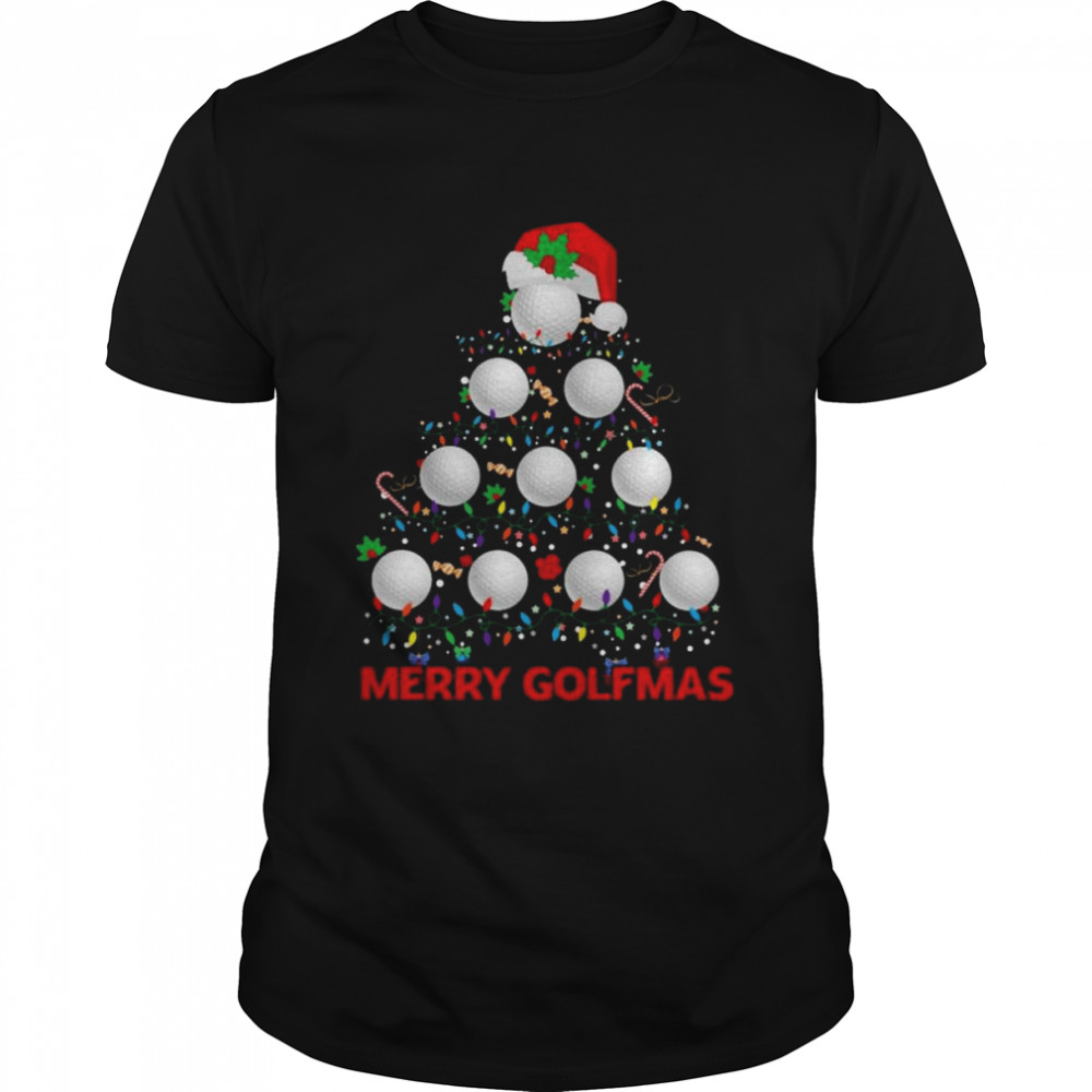 Santa Golf Tree Merry Golfmas Christmas shirt