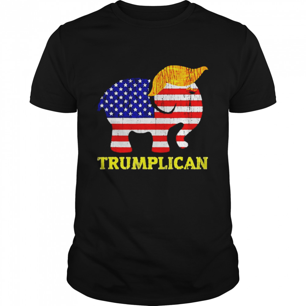 Trumplican Elephant American flag shirt