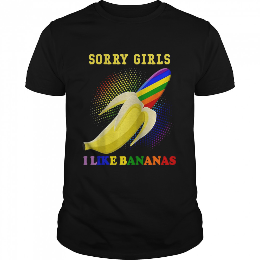 Gay Shirt Sorry I Like Banana Rainbow Lgbt Gay Pride Raglan Baseball Shirt