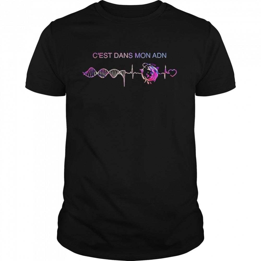 Heartbeat Cest Dans Mon Adn Fishing Shirt