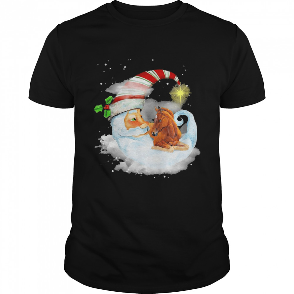 Jesus Santa Moon With Horse Shirt