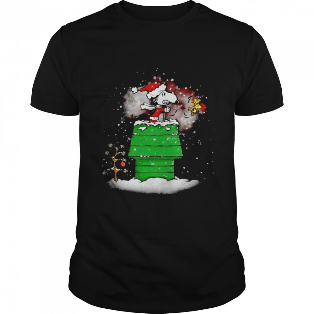 Snoopy and Woodstock christmas eve flying ace shirt