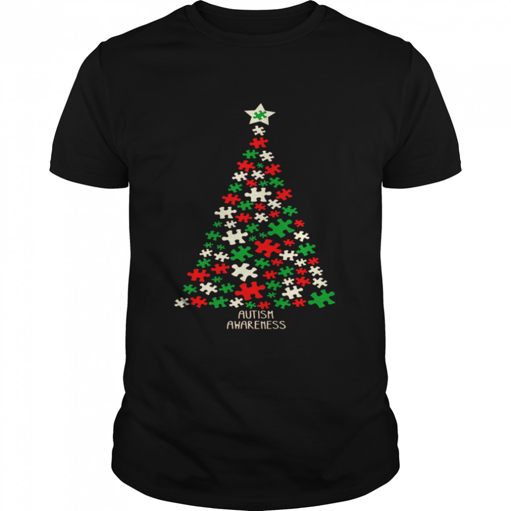 Autism tree christmas shirt