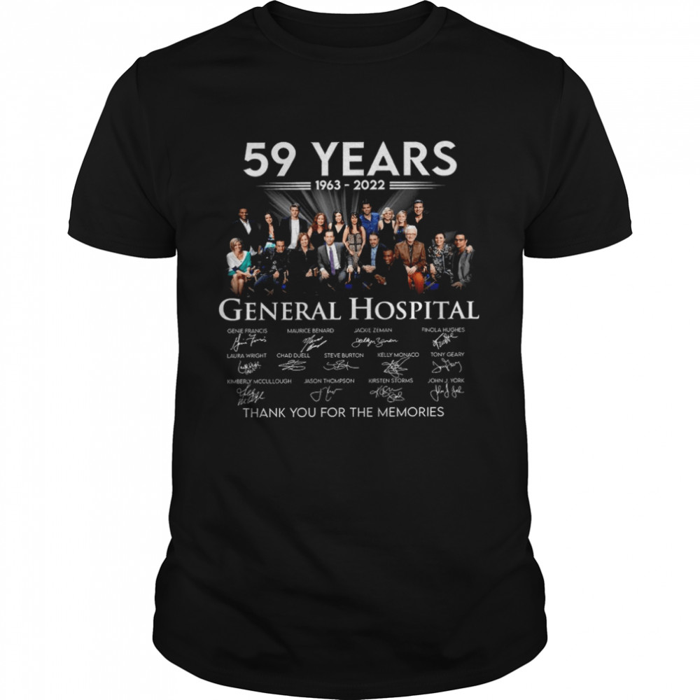 59 years 1963 2022 general hospital thank you for the memories shirt