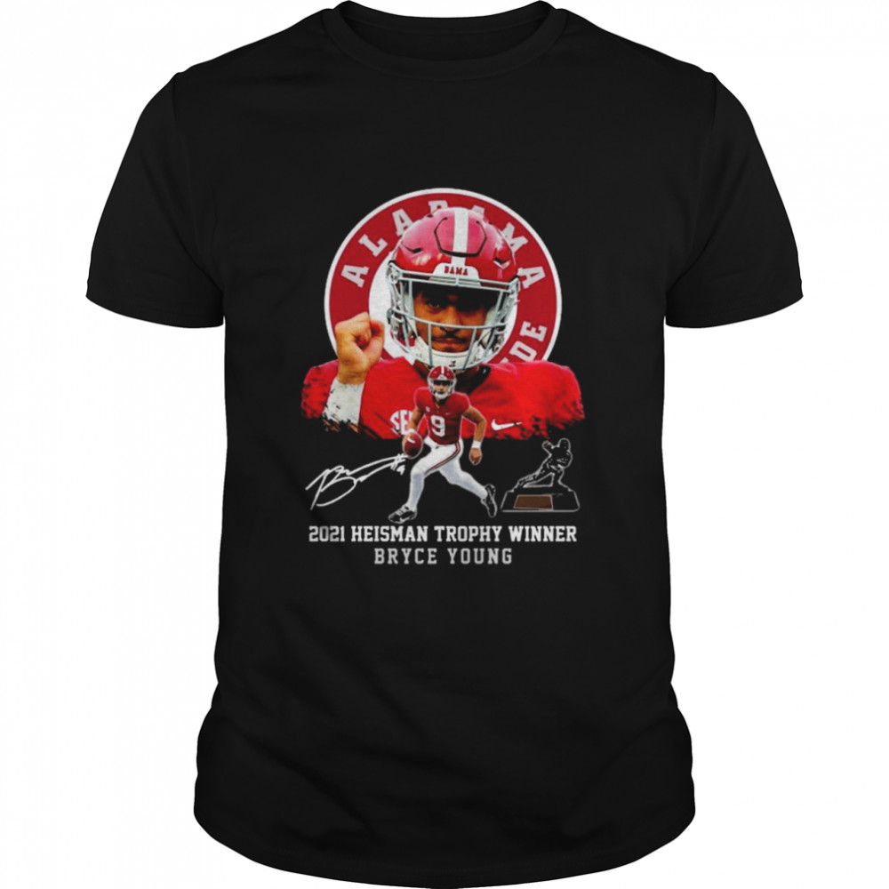 Alabama Crimson Tide 2021 Heisman Trophy Winner Bryce Young Signatures Shirt