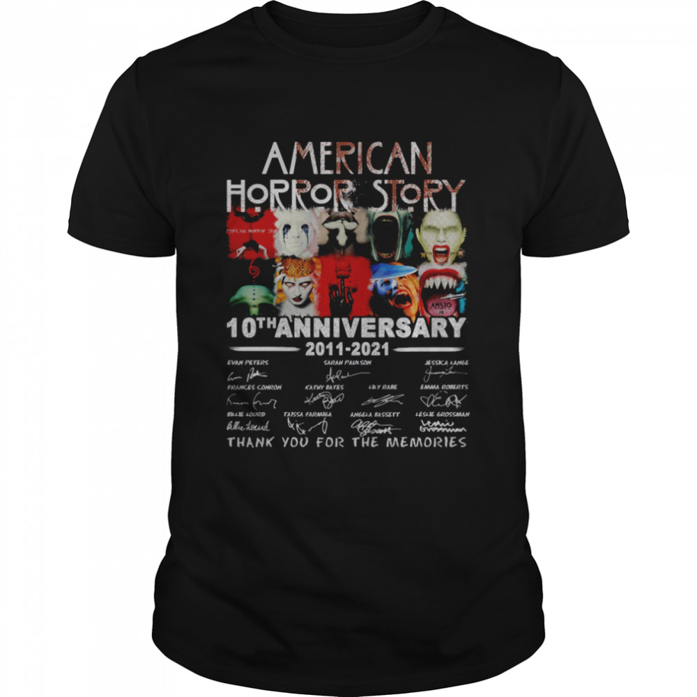 American horror story 10th anniversary 2011 2021 thank you for the memories signatures shirt