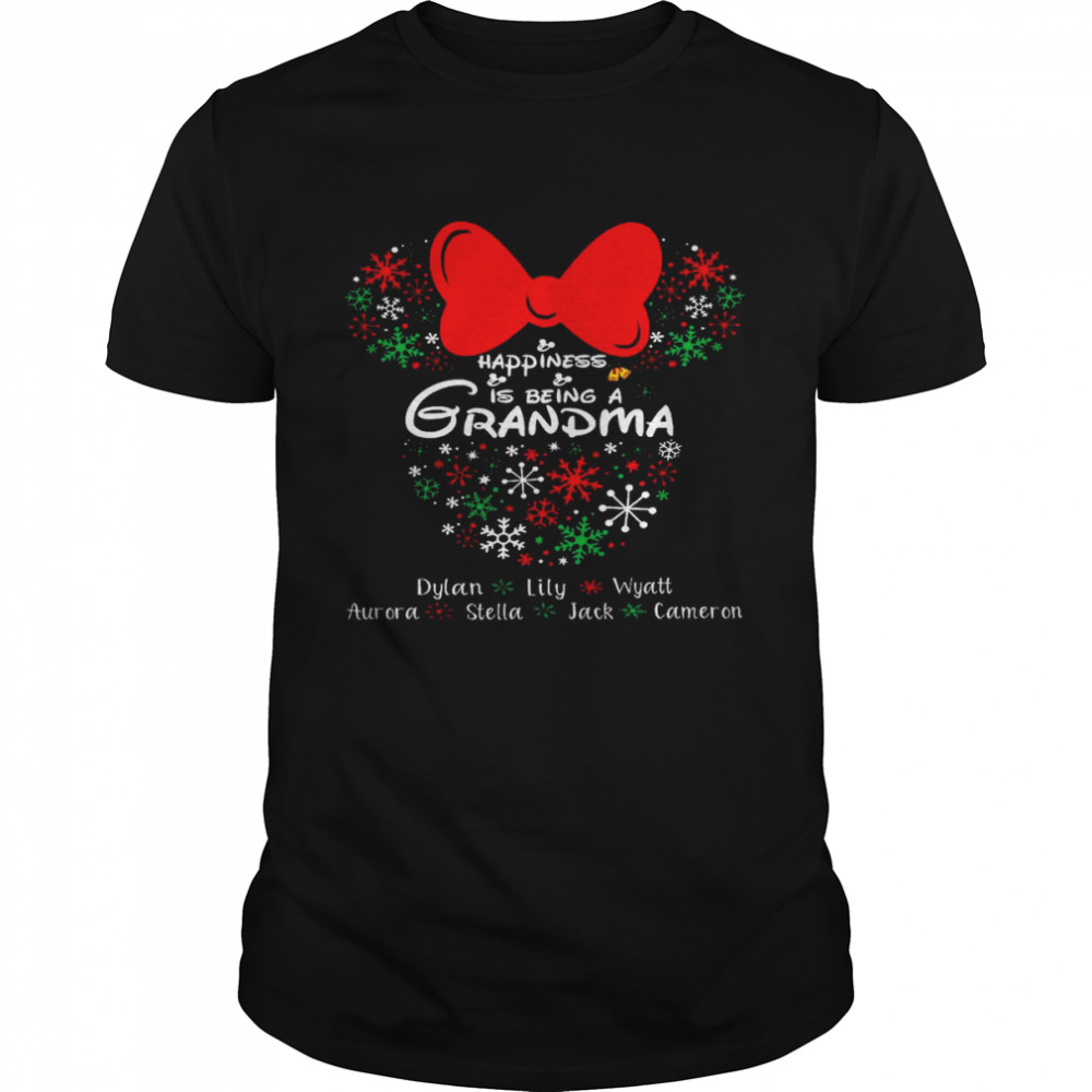 Happiness is being a grandma dylan lily wyatt aurora stella jack cameron shirt