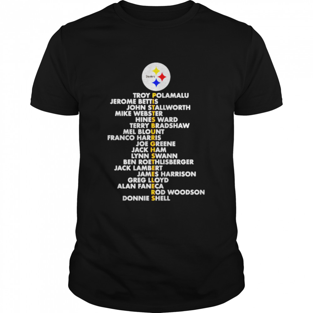 Steelers troy polamalu jerome bettis john stallworth mike shirt
