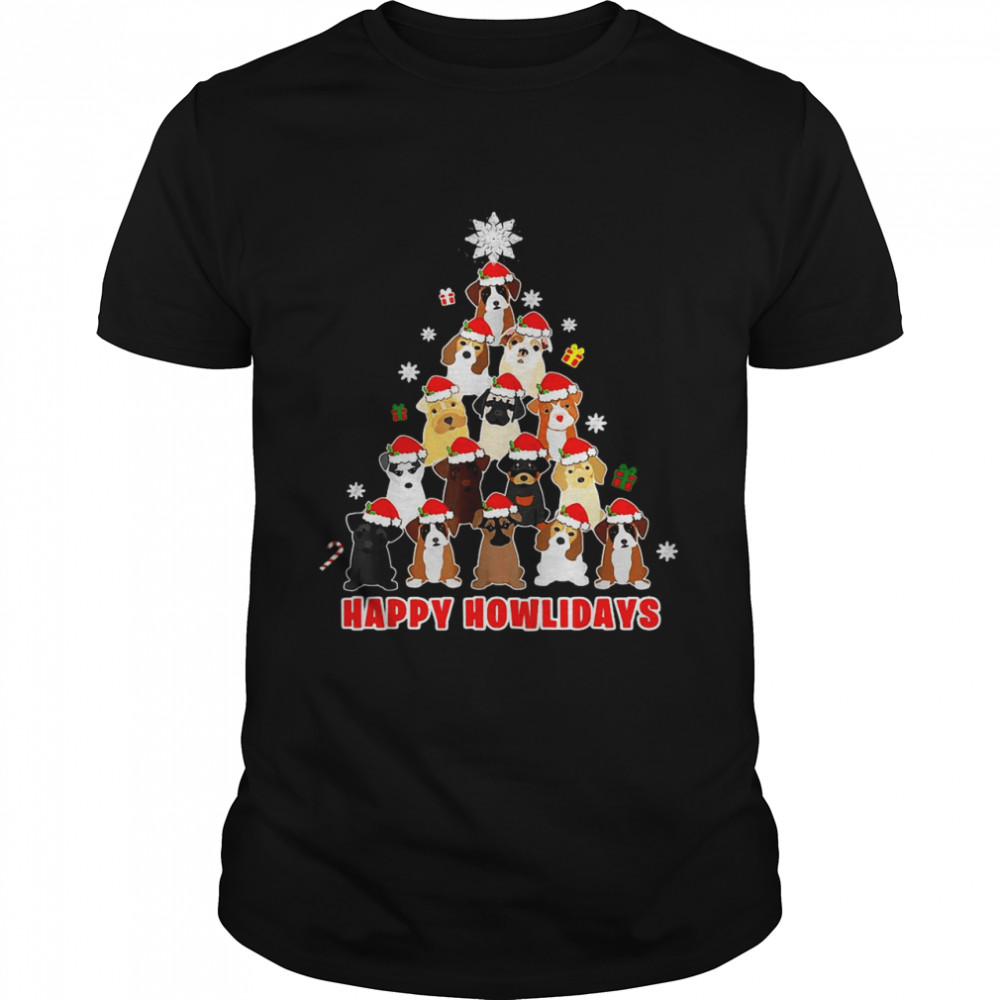 Happy Howlidays Dog Lover Christmas Tree Sweater Shirt