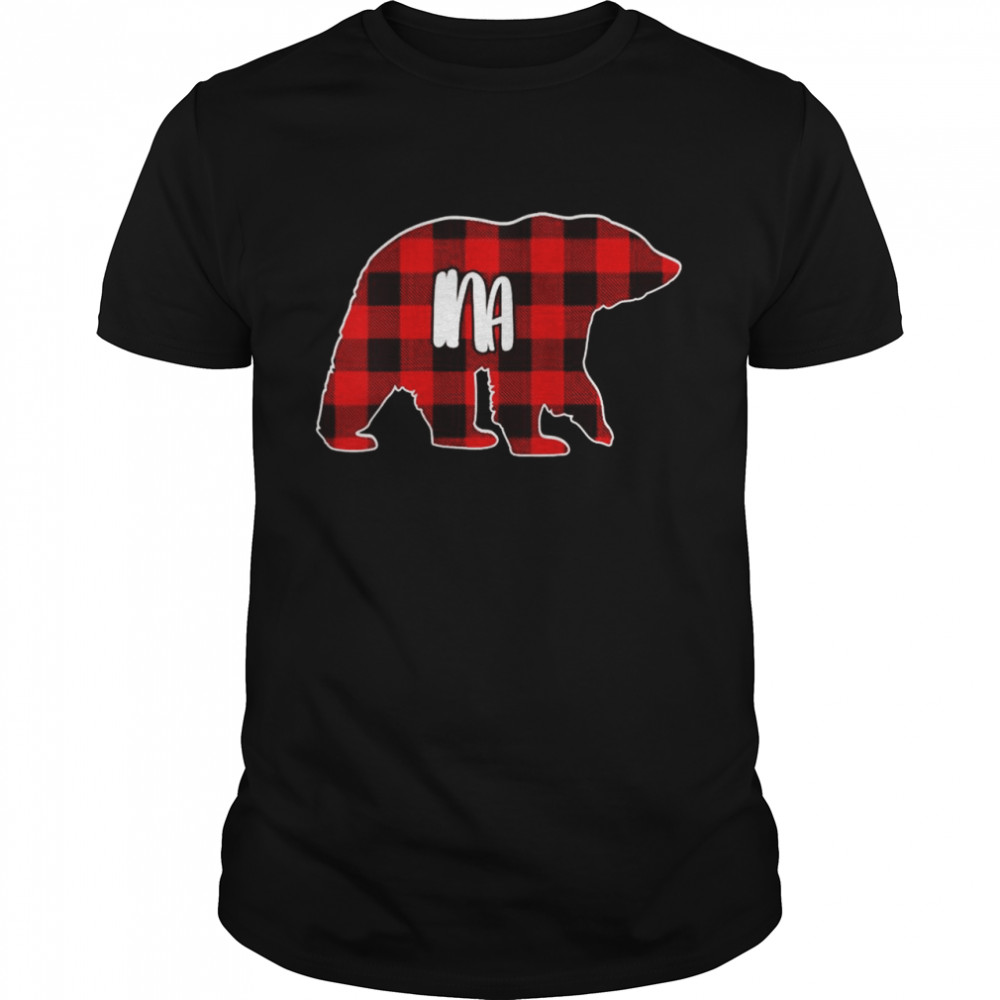 Ina Bear Custom Red Buffalo Plaid Christmas Pajama Shirt