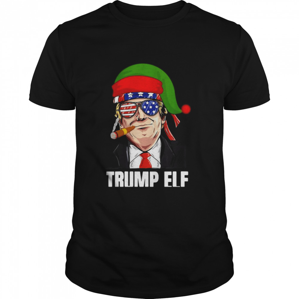 King Elf Trump Elf Drinking Christmas Pajama Matching Shirt