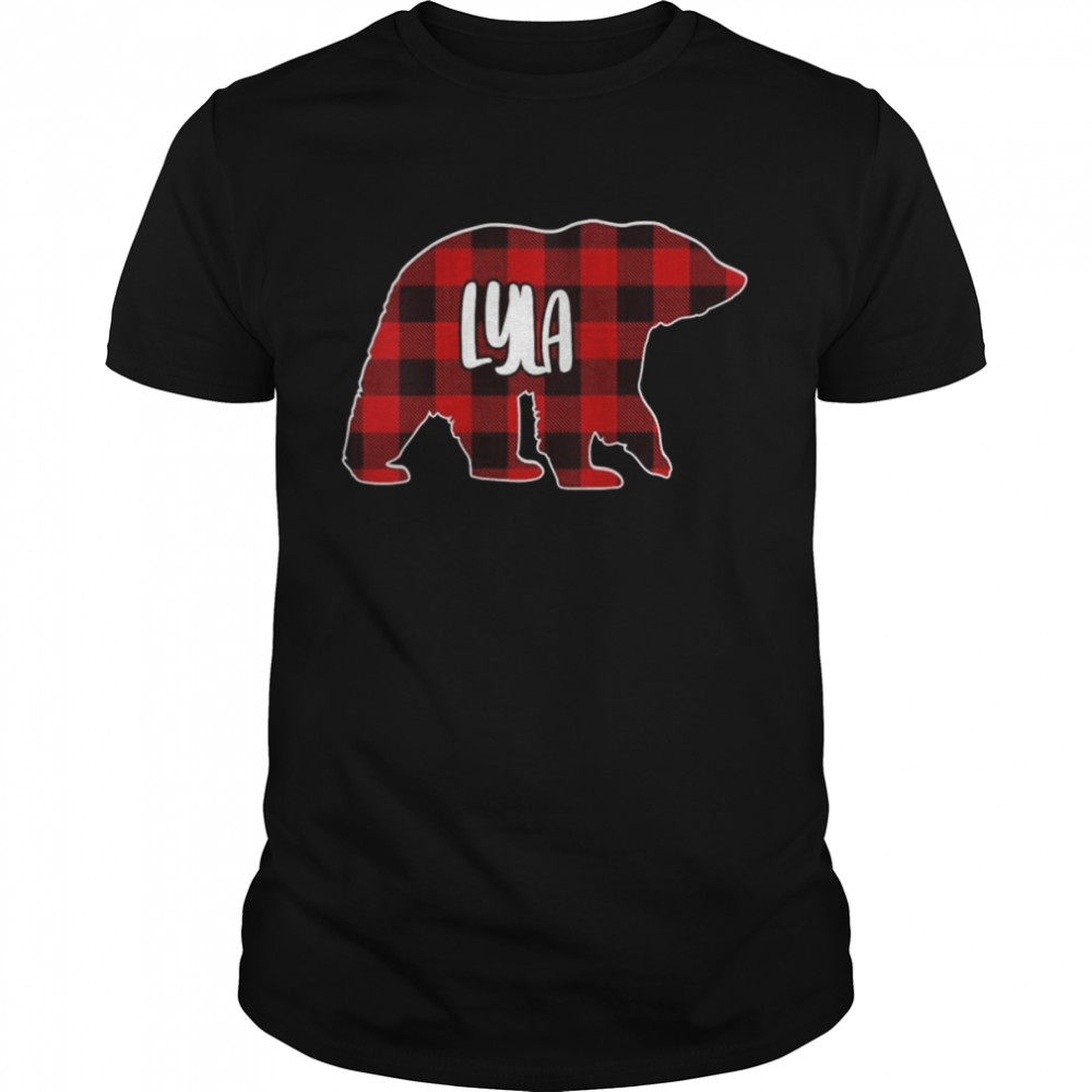 Lyla Bear Custom Red Buffalo Plaid Christmas Pajama Shirt