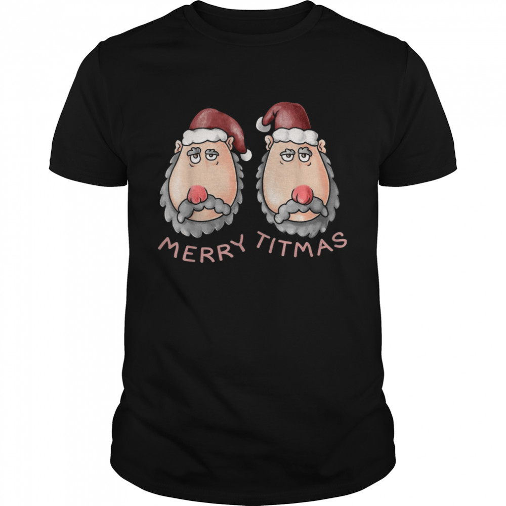 Merry Christmas Santa Claus Nose Joke Ugly XMas Shirt