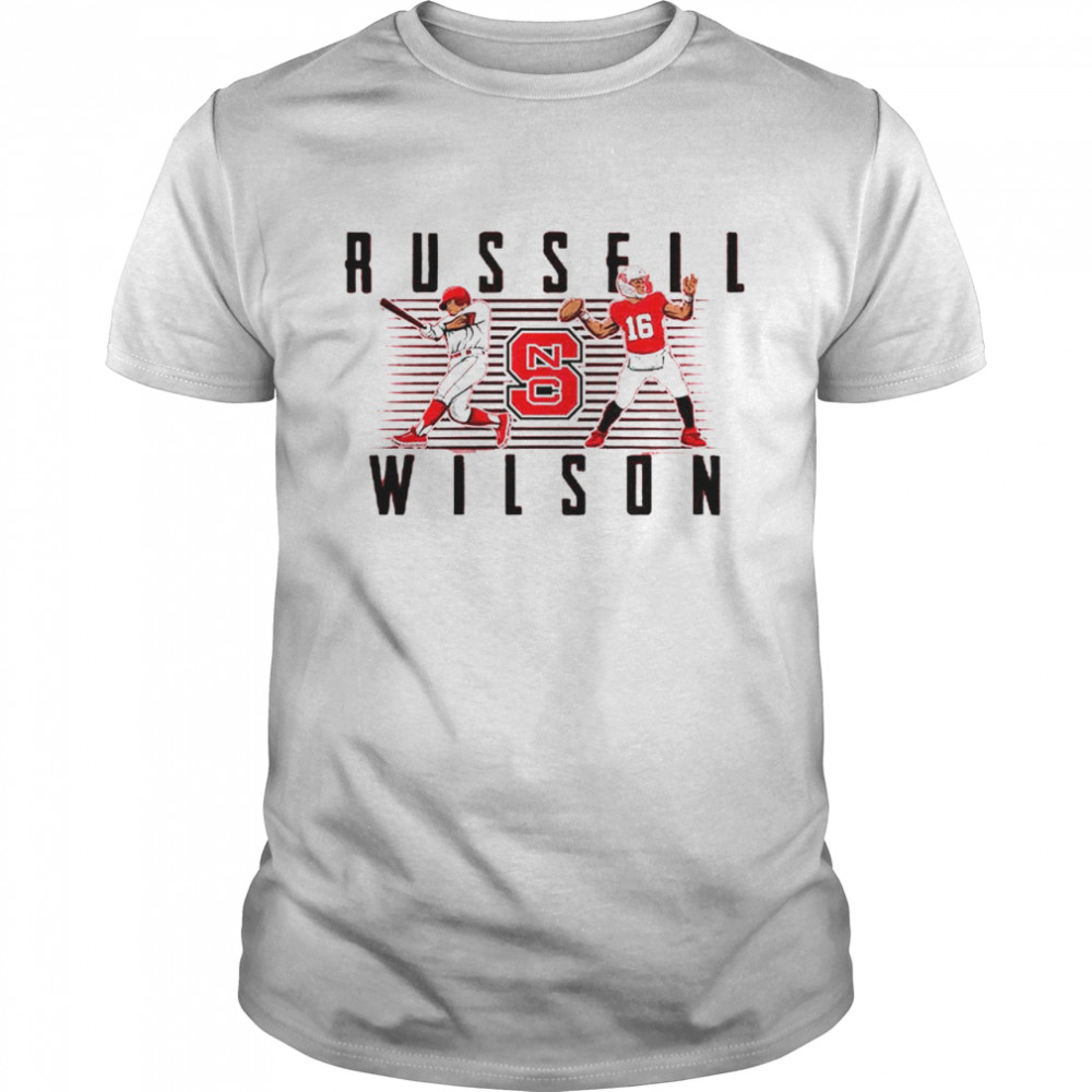 NC State Wolfpack Russell Wilson football and baseball shirt