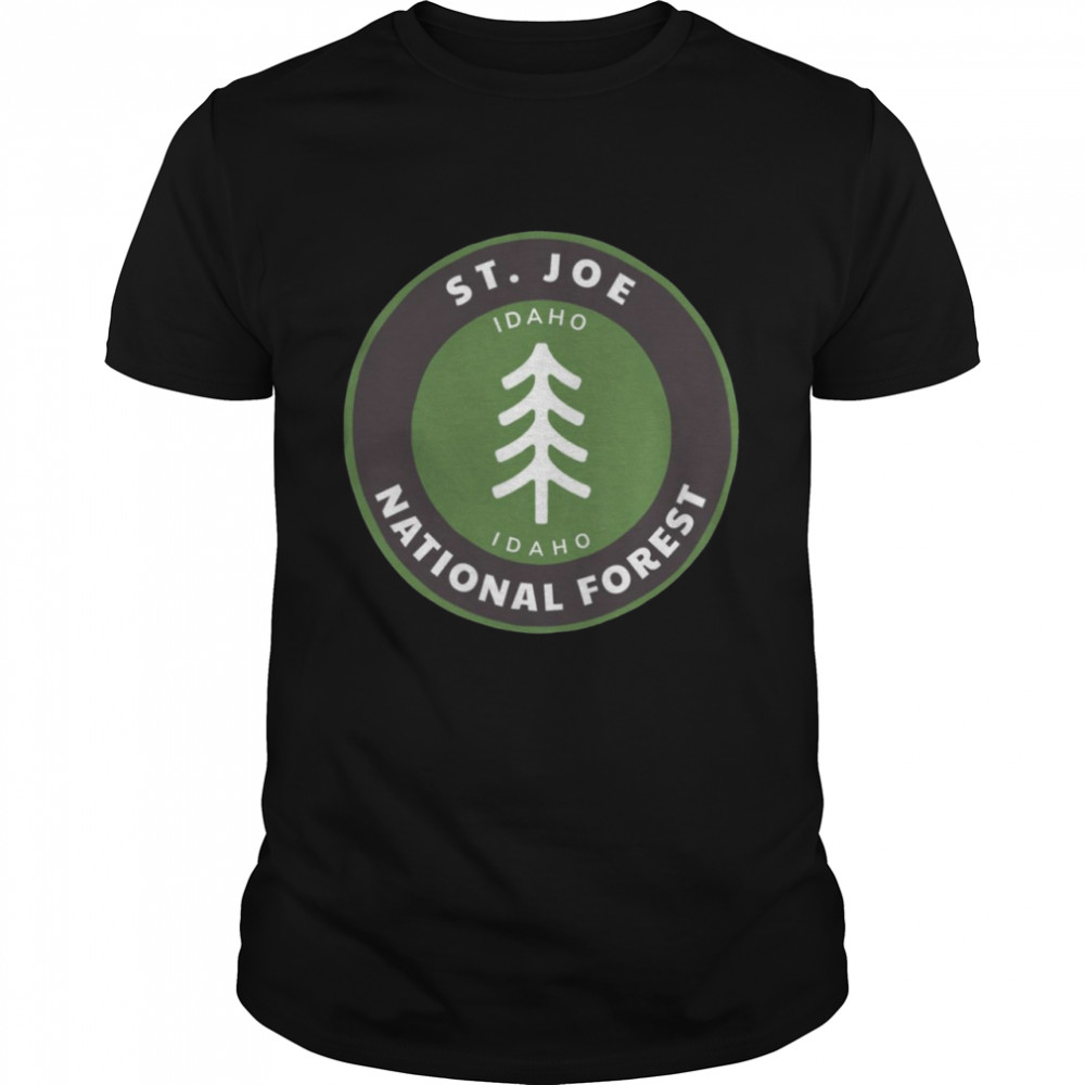 St Joe National Forest Idaho ID Tree Badge Shirt