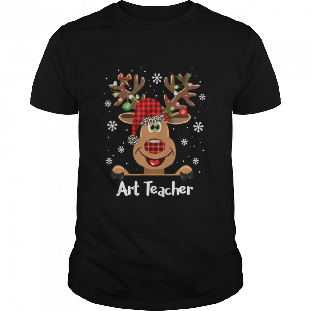 Teacher Art Teacher Reindeer Teacher Xmas Shirt