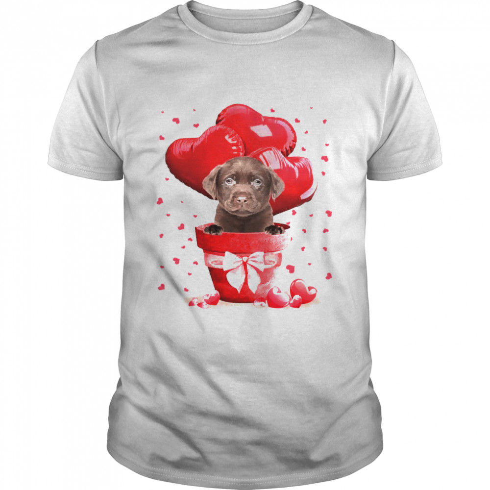 Valentine Pot Chocolate Labrador Dog Shirt