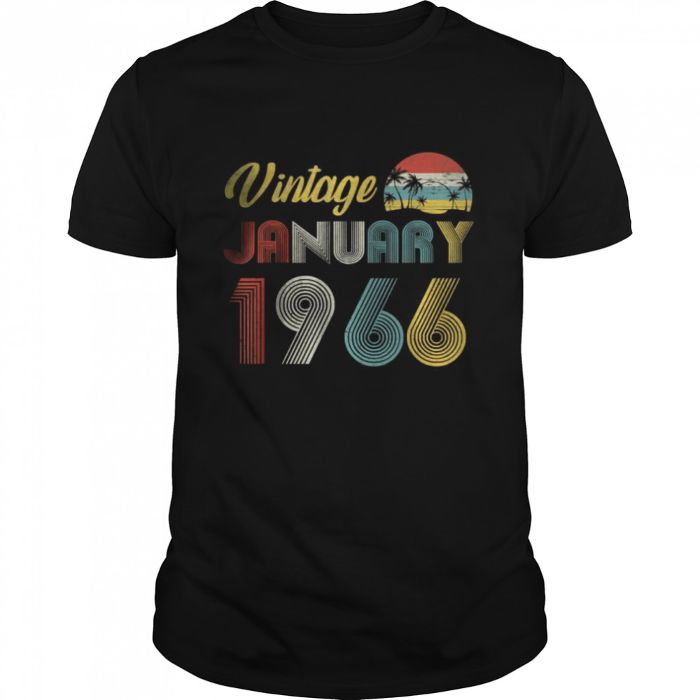 Vintage January 1966 56 Years Old Gifts T-Shirt