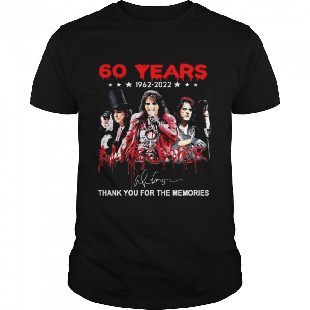 60 years 1962 2022 Alice Cooper thank you for the memories signatures shirt