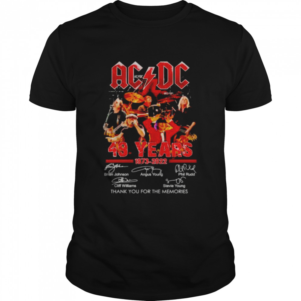 aCDC 49 years 1973 2022 thank you for the memories shirt