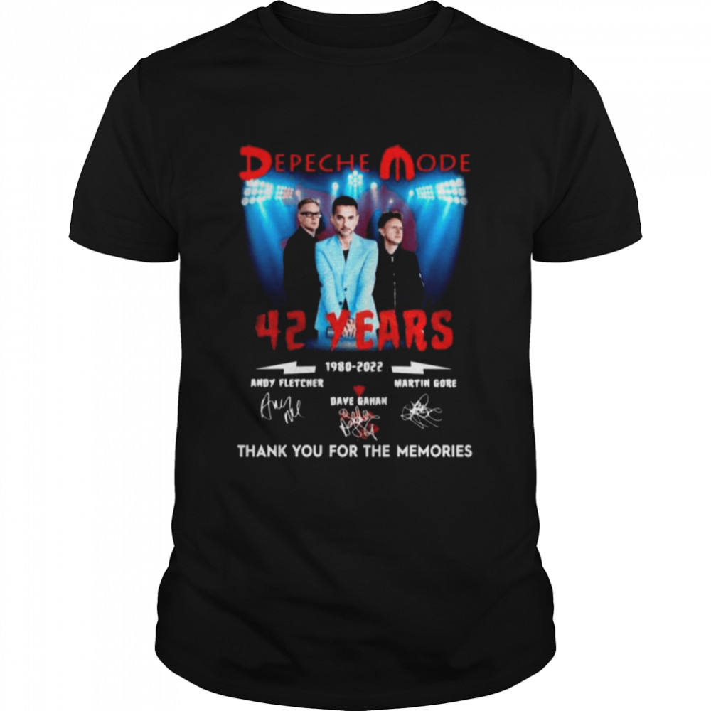 Depeche Mode 42 years 1980 2022 thank you for the memories signatures shirt