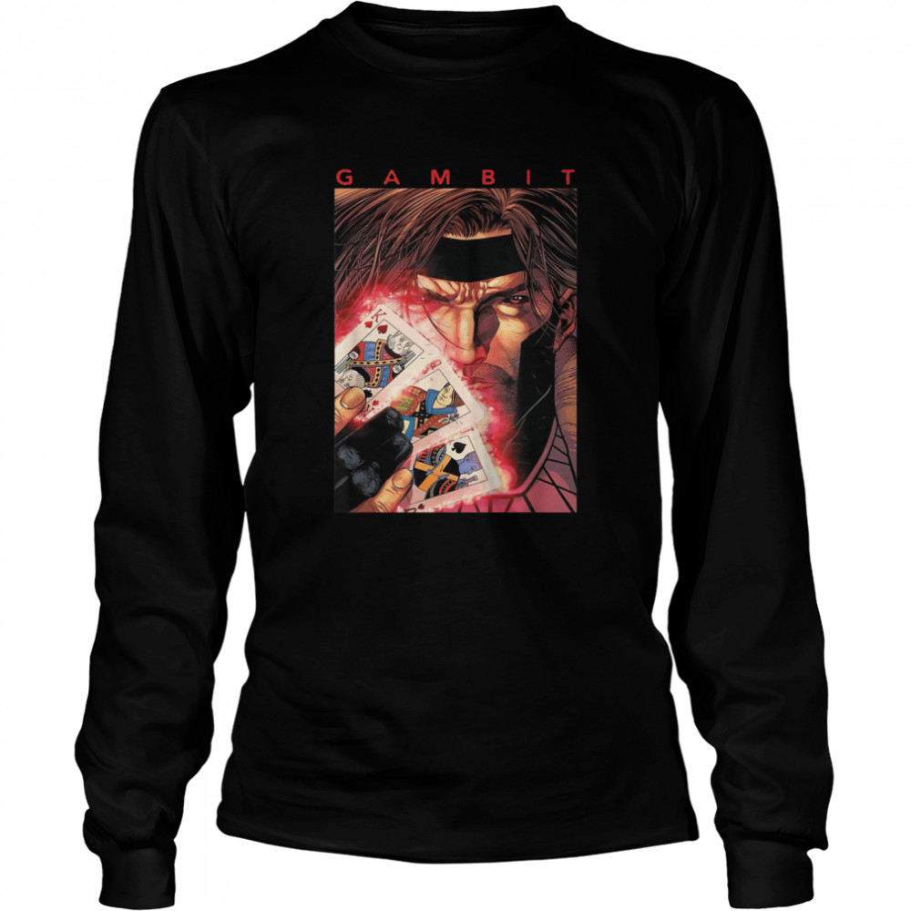 Gambit Glowing Cards Graphic  Long Sleeved T-shirt