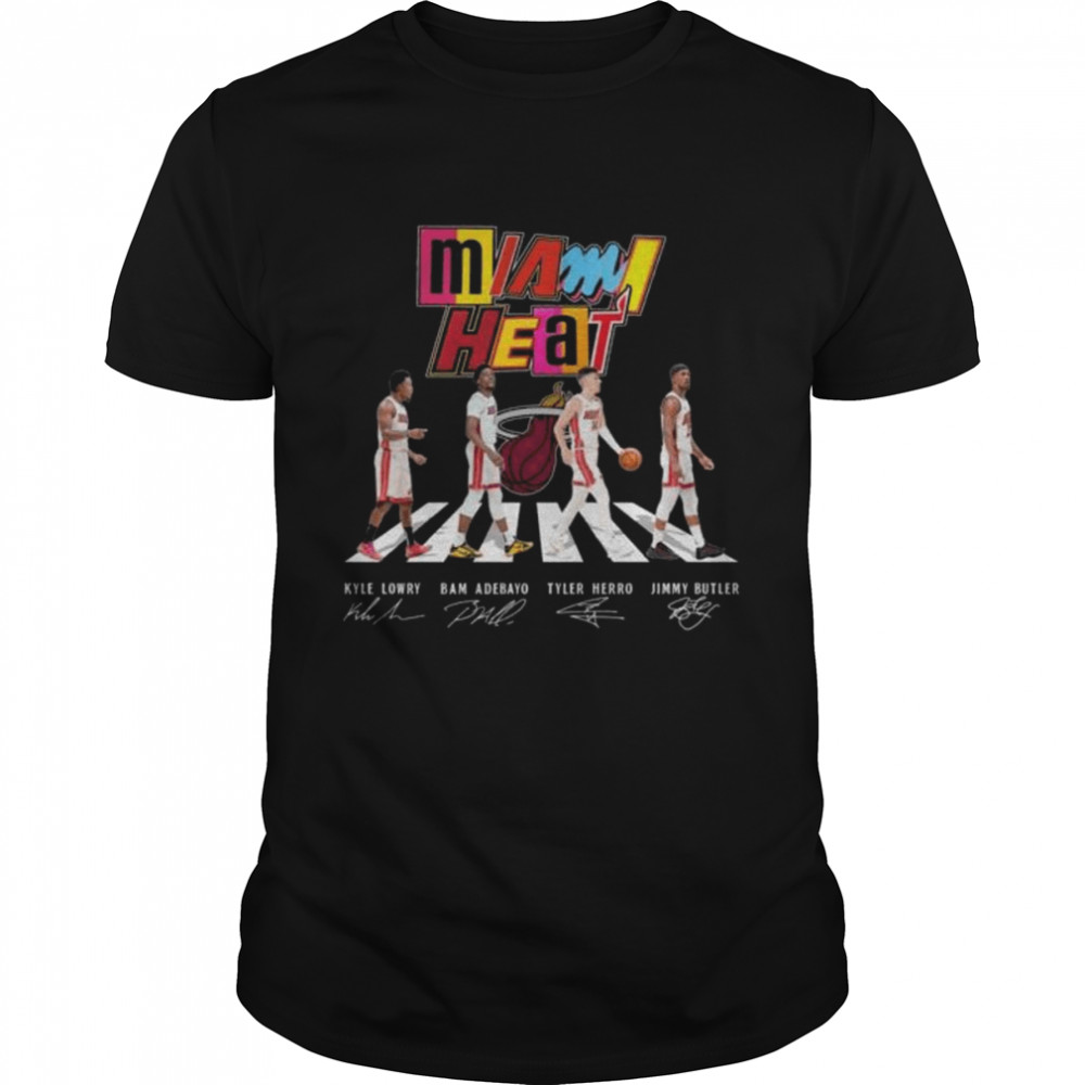 Miami Heat Abbey Road kyle Lowry Bam Adebayo Tyler Herro Jimmy Butler signatures shirt