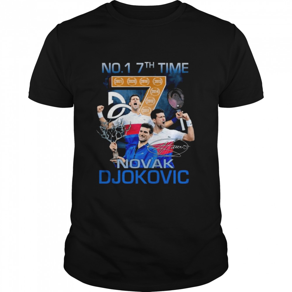 Novak Djokovic No1 7th time signature shirt