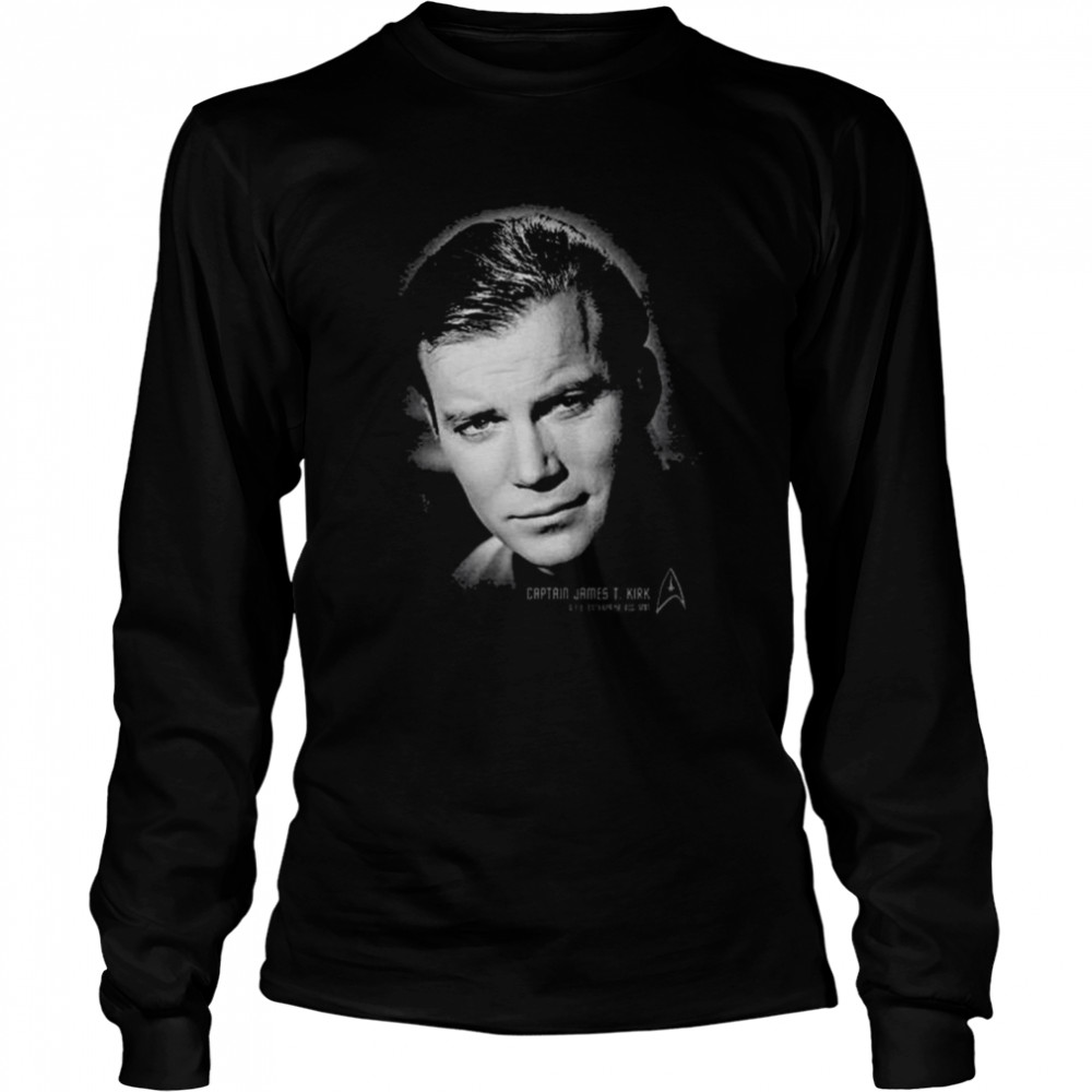 Star Trek Captain Kirk Portrait Heather T- Long Sleeved T-shirt