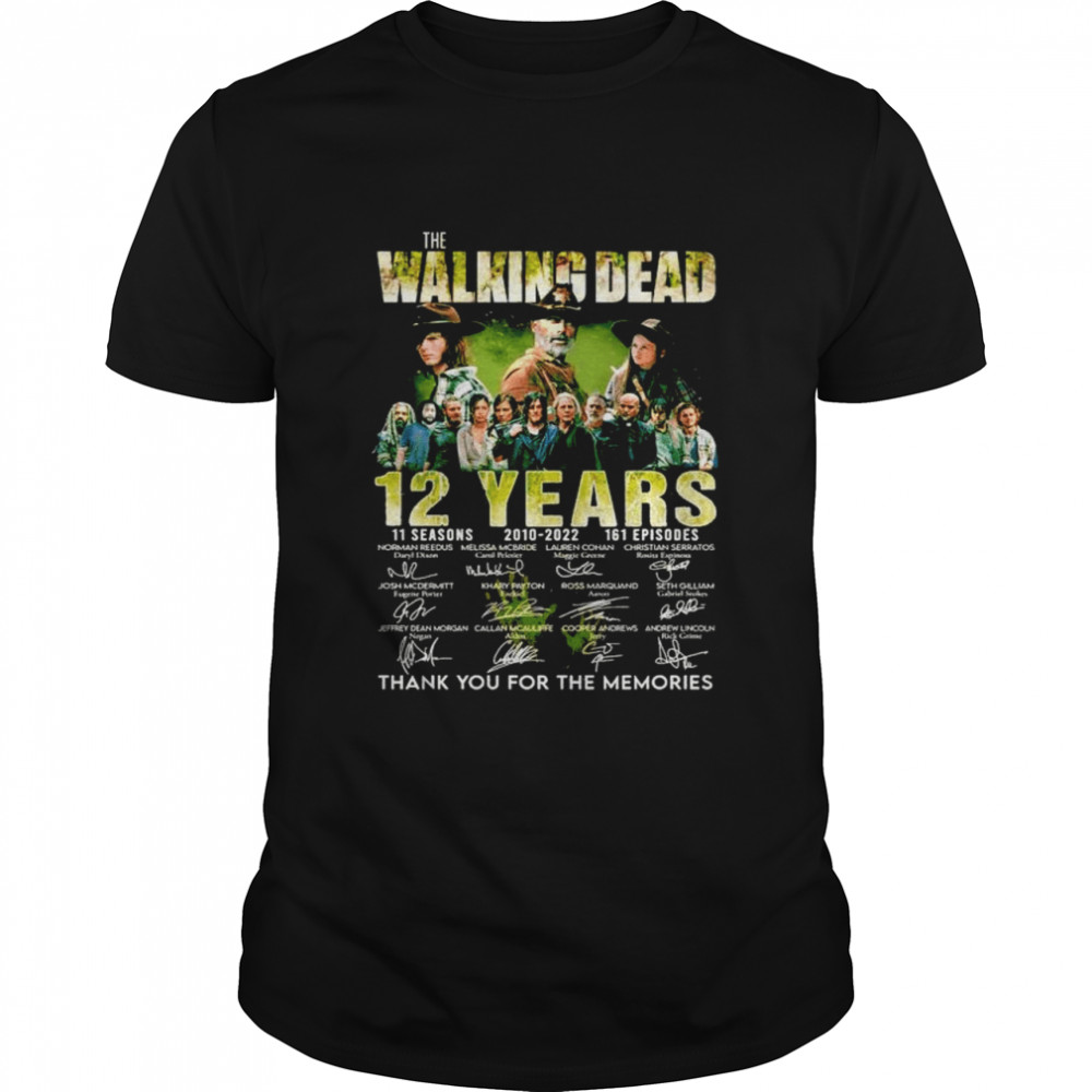 The Walking Dead 12 years 2010 2022 thank you for the memories shirt