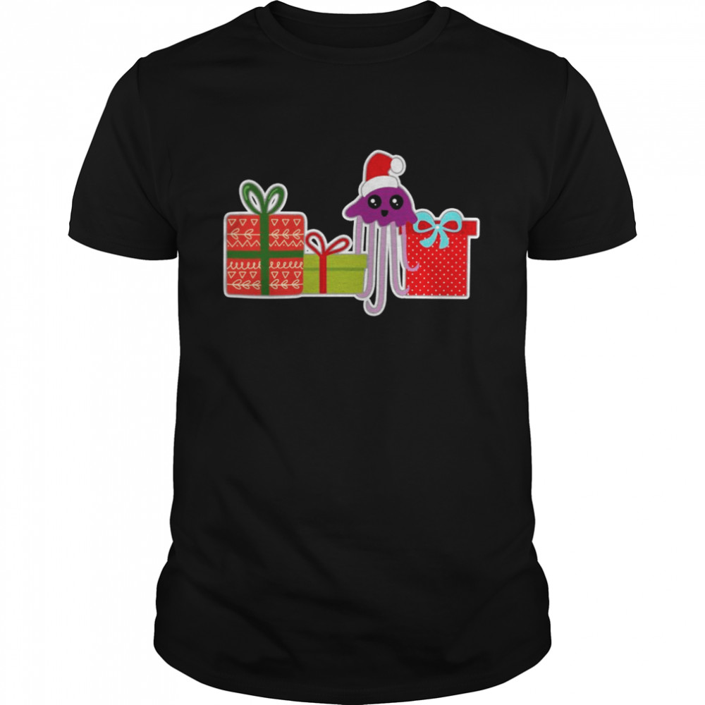 Christmas Jellyfish with Santa Hat Cute Jellyfish Shirt