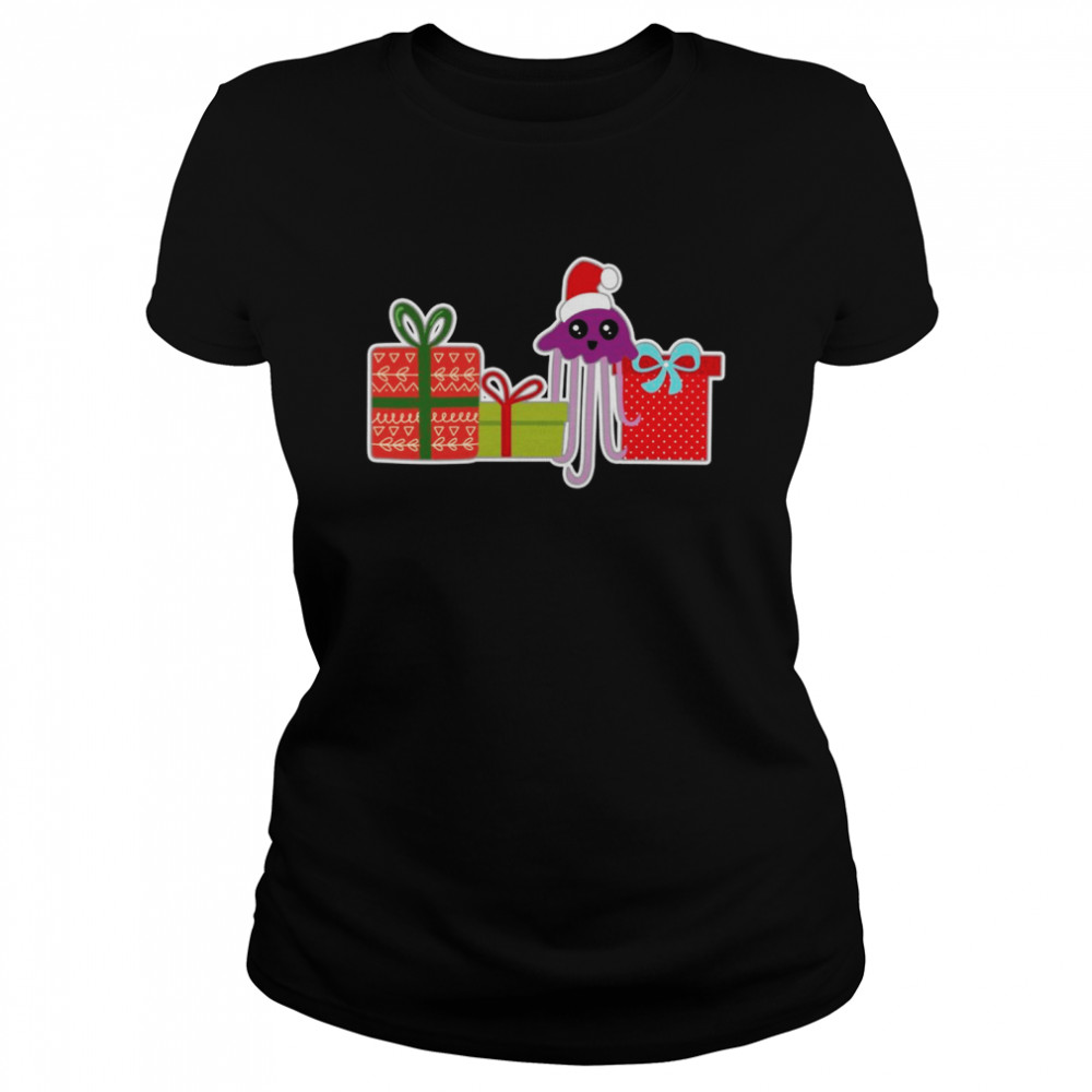 Christmas Jellyfish with Santa Hat Cute Jellyfish  Classic Women's T-shirt