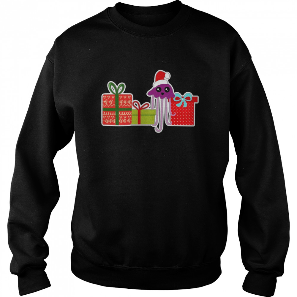 Christmas Jellyfish with Santa Hat Cute Jellyfish  Unisex Sweatshirt