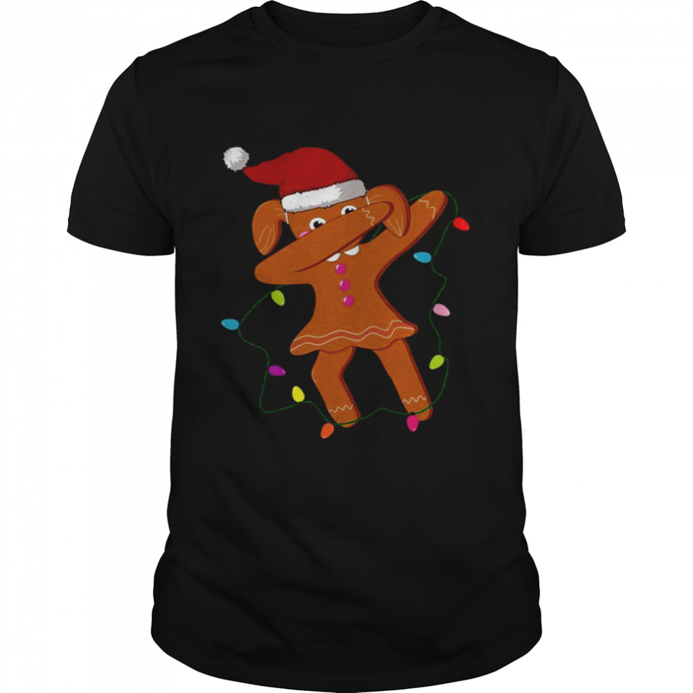 Dabbing gingerbread cookies Christmas Tree Lights Shirt