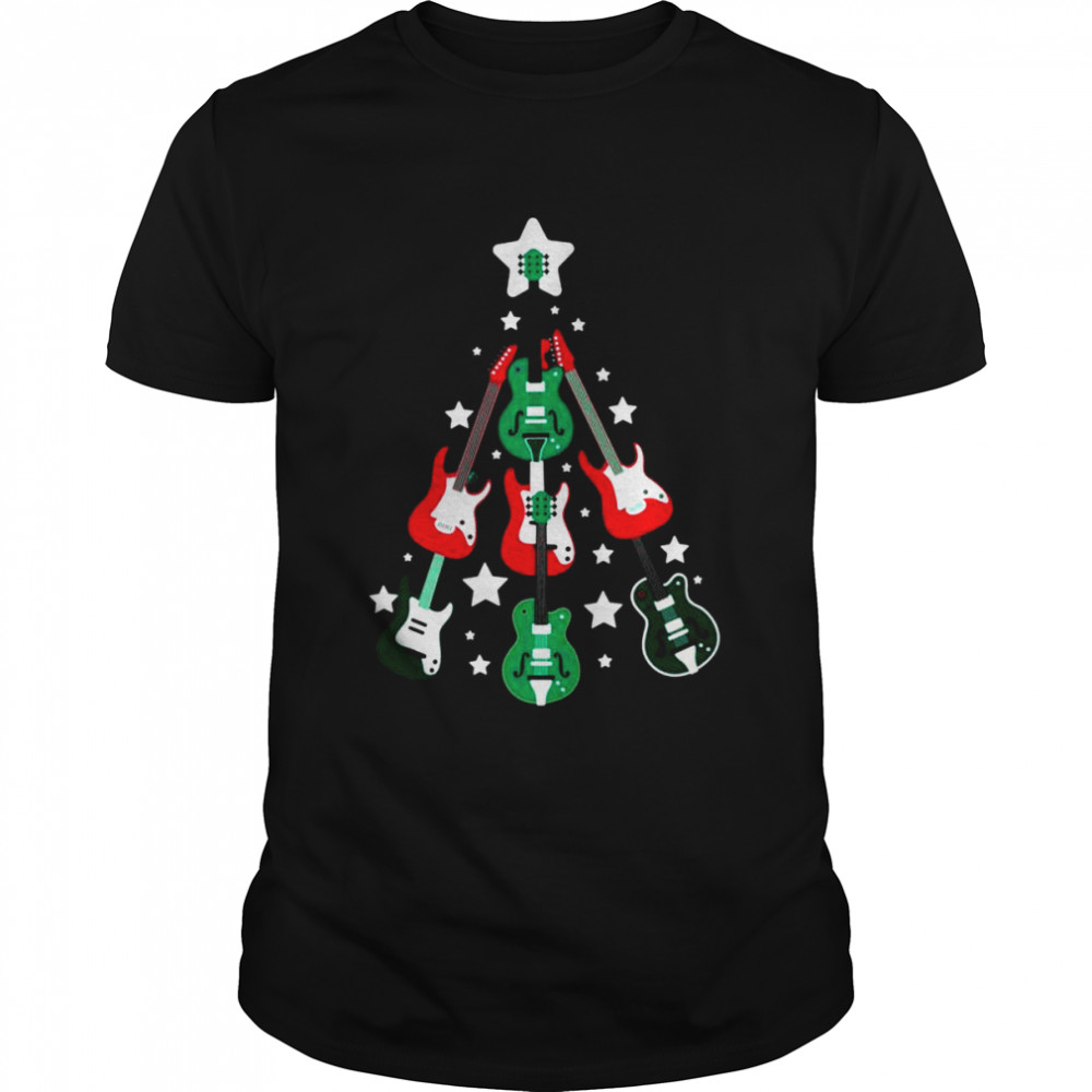 Guitar Christmas Tree Music Musician Shirt